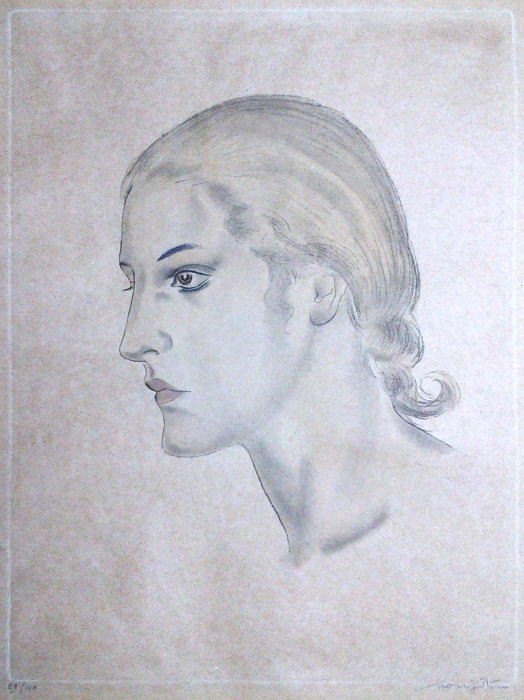 藤田嗣治　婦人像　1928年　絵画（銅版画）作品